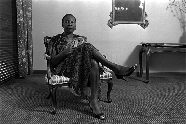 Nina Simone, interviewed in her home after returning to the United States from a self-imposed exile. Photo by David Becker, Los Angeles Times